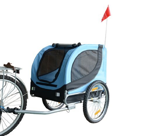 PawHut® Hundeanhänger Fahrradanhänger Hunde Fahrrad Anhänger Blau